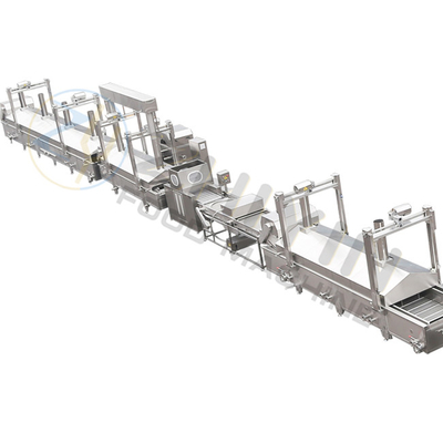 1000 kg/h Patate Patatine congelate Linea di produzione SS304 Riscaldamento a gas