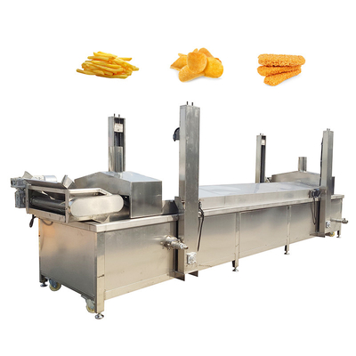 SUS304 Macchina di frittura continua Calore del carbone Snacks Macchina di frittura