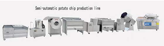 Linea semiautomatica per la lavorazione delle patatine fritte da 100 kg/h 55 kW