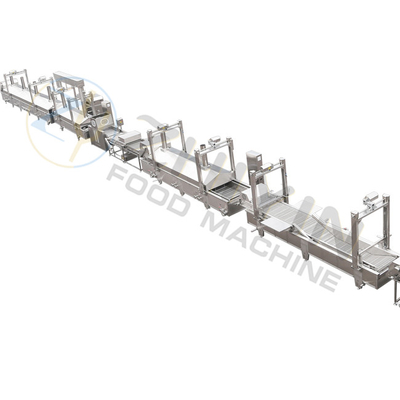 Linea di produzione industriale di patatine fritte surgelate con funzionamento touch PLC