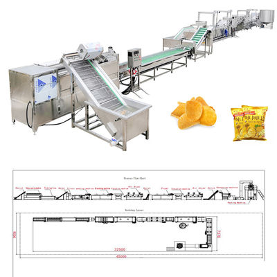 SUS304 200 kg/h Linea di produzione di patatine fritte riscaldamento diesel
